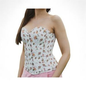 Floral Strapless Corset Top